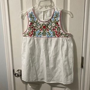Floral Embroidered Sleeveless Top